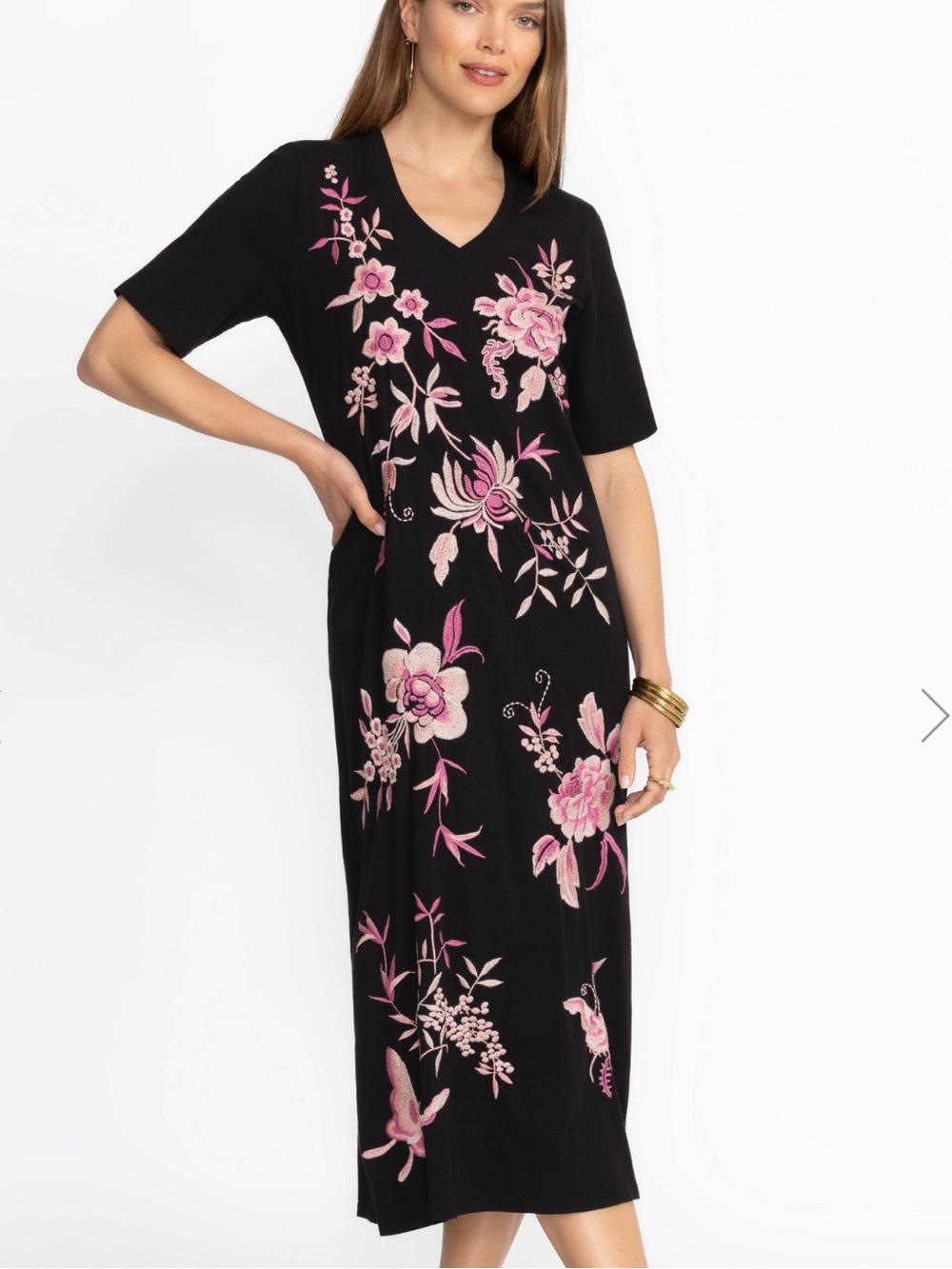 Johnny was TRAPUNTO V‑NECK KNIT DRESS